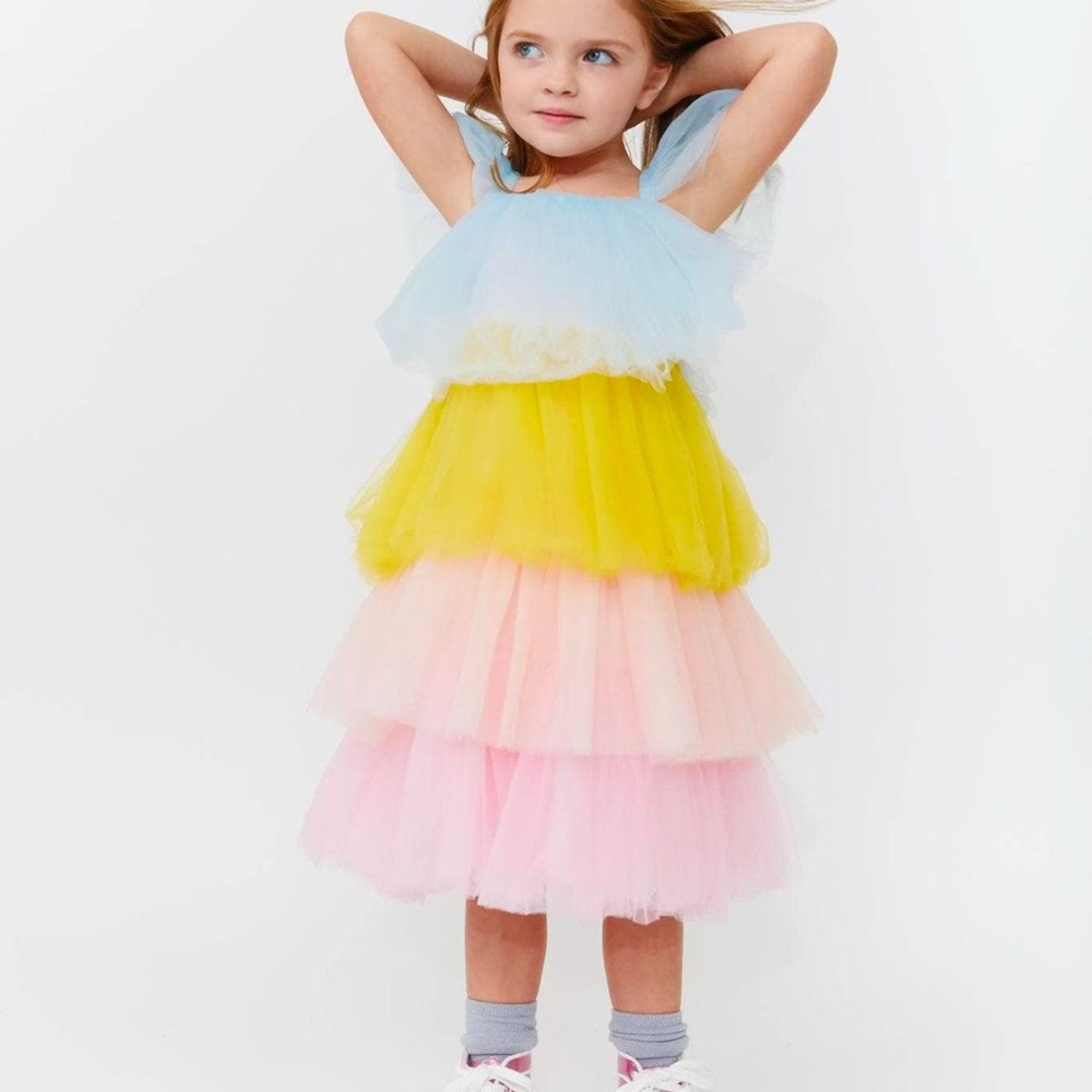 Lola and the Boys Pastel Tiered Tulle Dress size 2